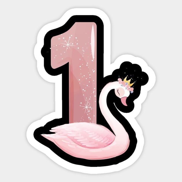 Princess 1st Birthday Swan 2 Year Old Girl Sticker by Spreadlove